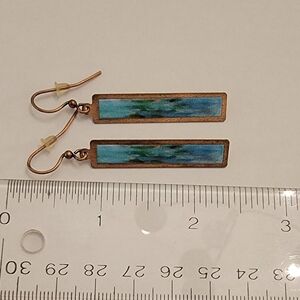 Copper and Enamel Earrings